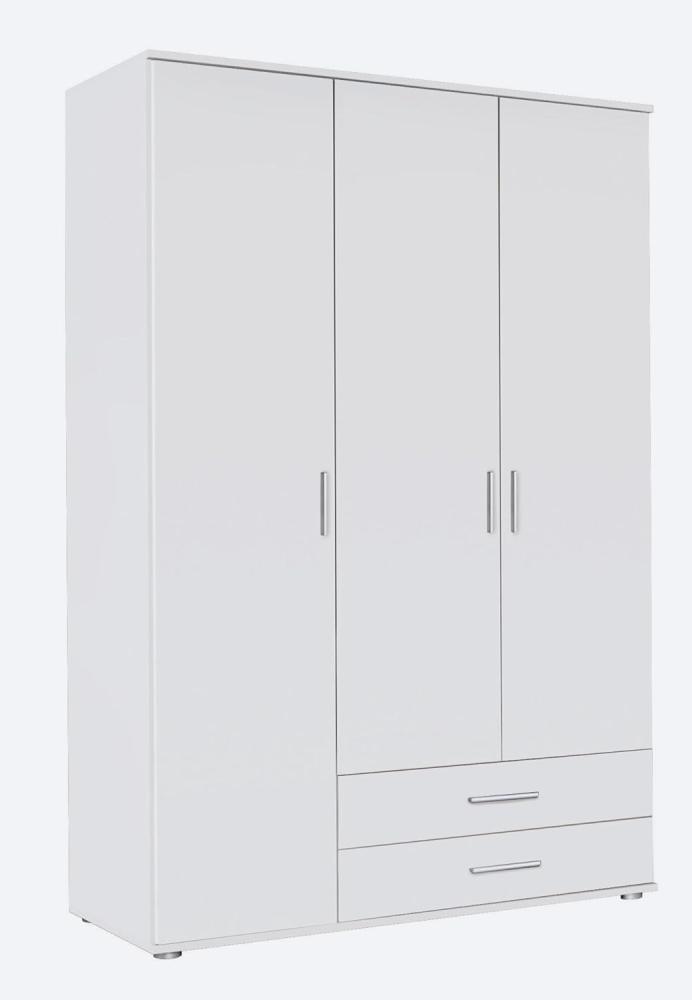 Rauch Möbel Rasant, Schrank Drehtürenschrank inklusive 4 Schubladen, 3-türig, Zubehörpaket Basic 2 Einlegeböden, 1 Kleiderstange, Weiß, 52 x 127 x 188 cm Bild 1