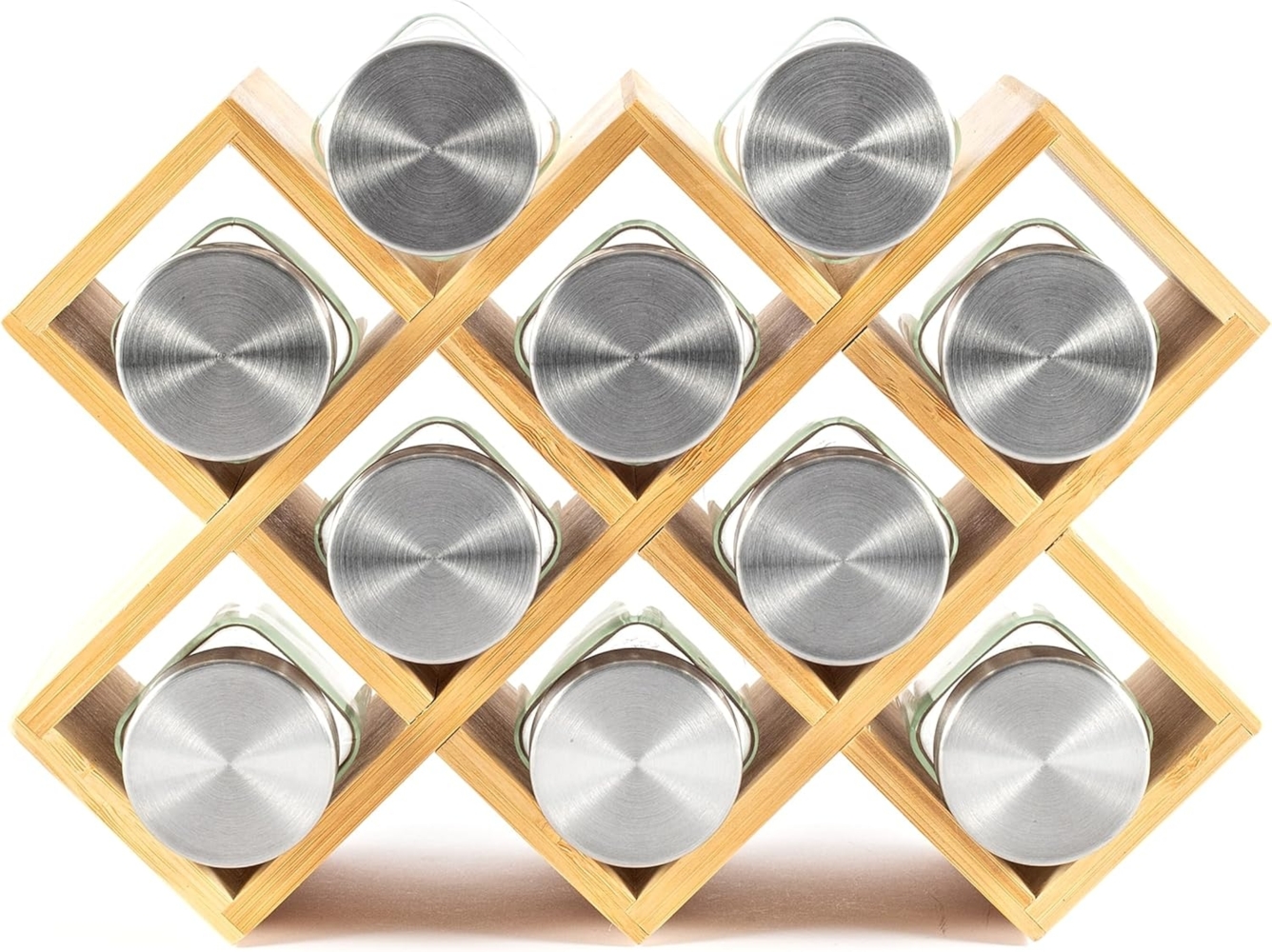 Hanseküche Gewürzregal Gewürzregal aus Holz – FSC®-zertifiziert, Komplettset inkl. Gläser und Streuaufsatz 1-tlg, Komplettset aus nachhaltigem und zertifiziertem Bambusholz Bild 1