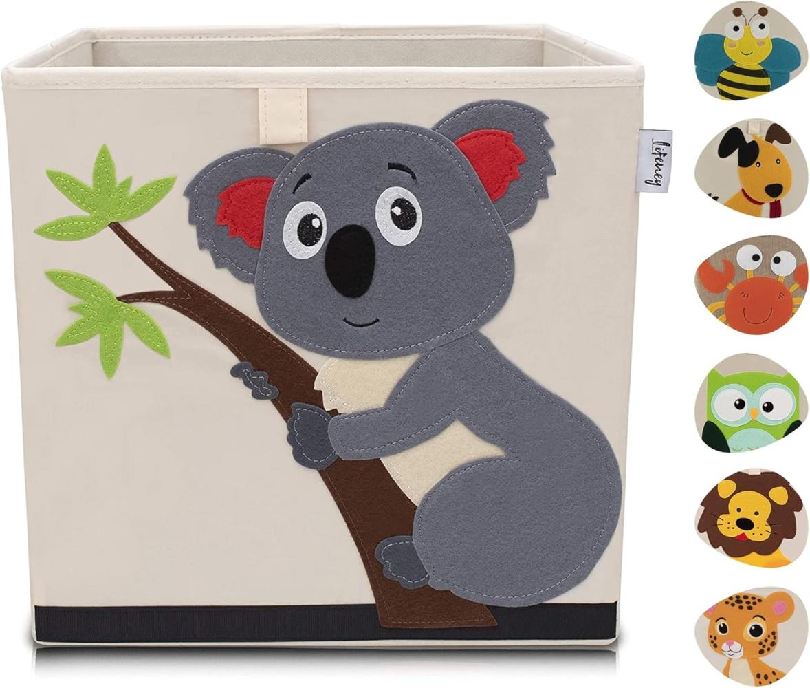 Lifeney Aufbewahrungsbox mit Koala Motiv I Spielzeugbox mit Tiermotiv passend für Würfelregale I Ordnungsbox für das Kinderzimmer I Aufbewahrungskorb Kinder Bild 1