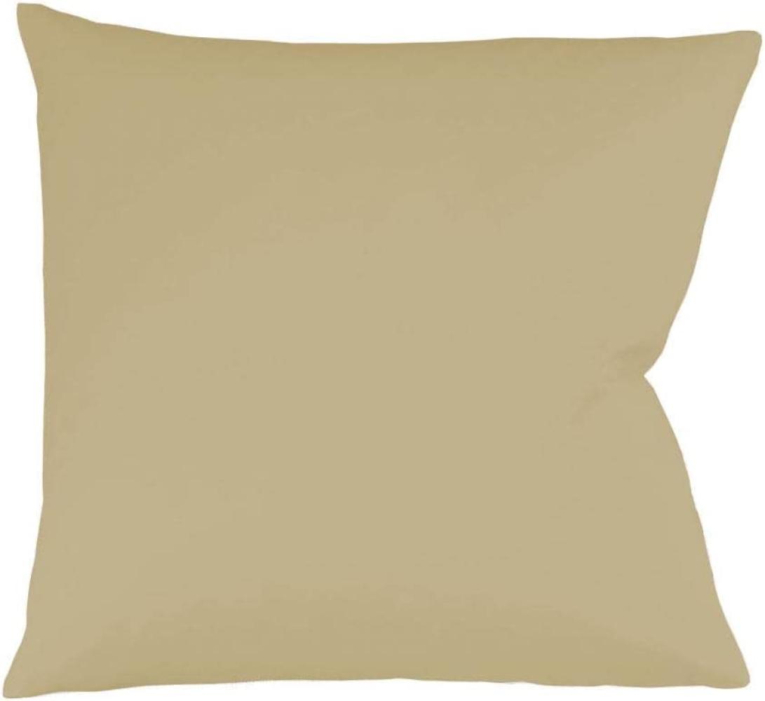 Fleuresse Mako-Satin Kissenbezug Bezug 80x80 cm uni mit RV 2043 beige Bild 1