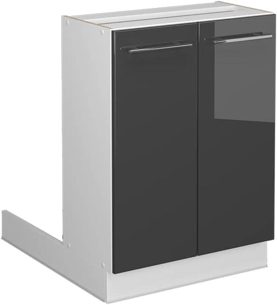 Vicco Küchenschrank Küchenmöbel Küchenzeile Fame-Line modern Küche Einbauküche Blende Unterschrank Hochschrank Hängeschrank (Weiß-Anthrazit Hochglanz, Regalinselunterschrank 60 cm) Bild 1