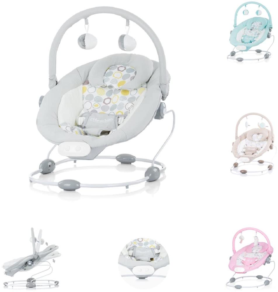 Chipolino Babywippe Siesta, Musikfunktion und Vibration, Lautstärke einstellbar, Farbe:hellgrau Bild 1