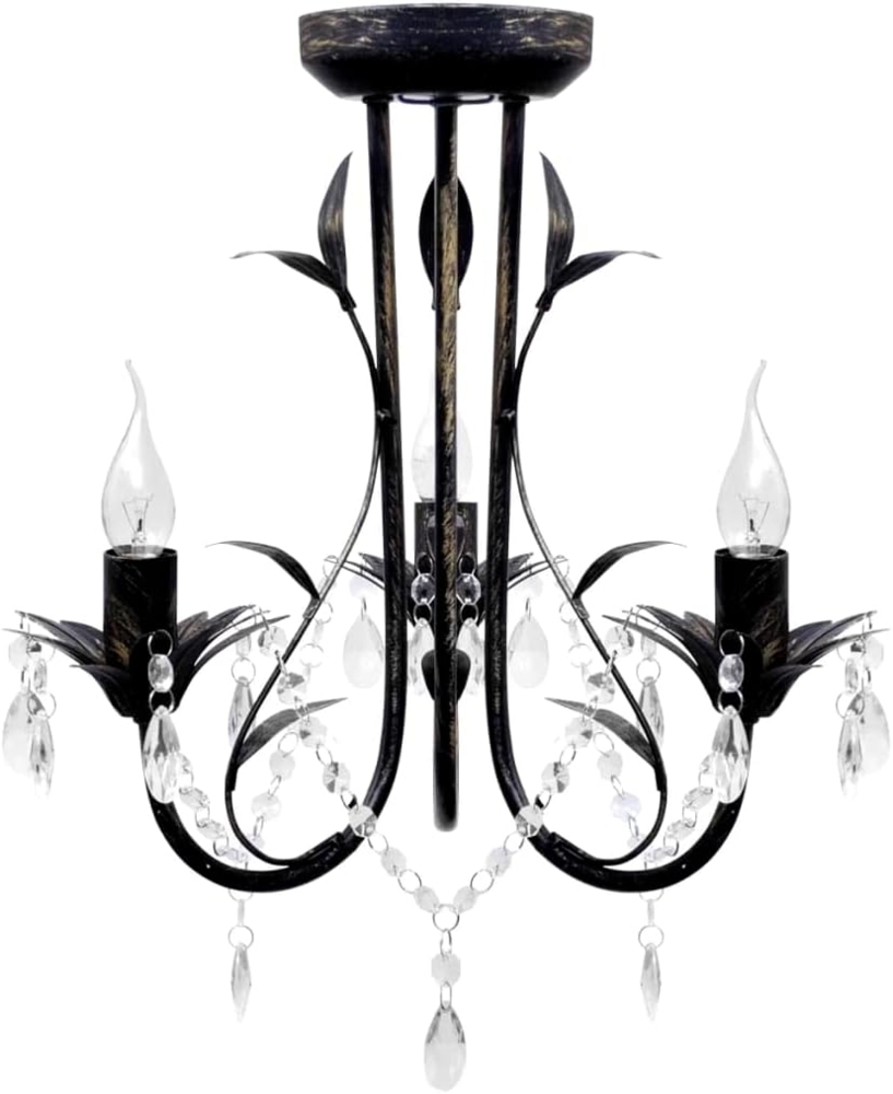 Decknlampe Art Novau mit Kristallperlen 3 x E14 241385 Bild 1