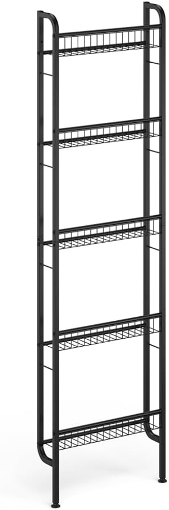 Leiterregal Klivo Schwarz 44.5x160 cm mit 5 Regalböden Vicco Bild 1