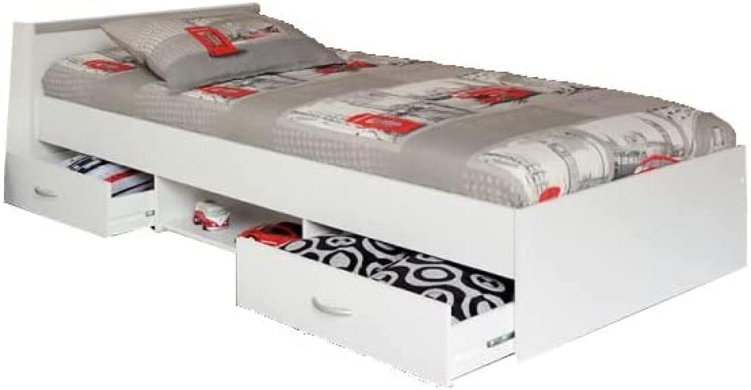 Parisot Funktionsbett Alawis inkl Matratze 90x200 cm Weiß Bild 1