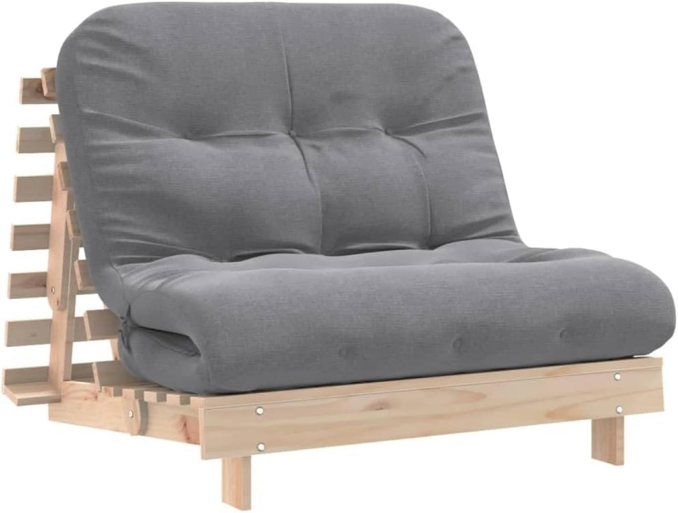 Futon Schlafsofa mit Matratze 100x206x11 cm Massivholz Kiefer 846766 Bild 1