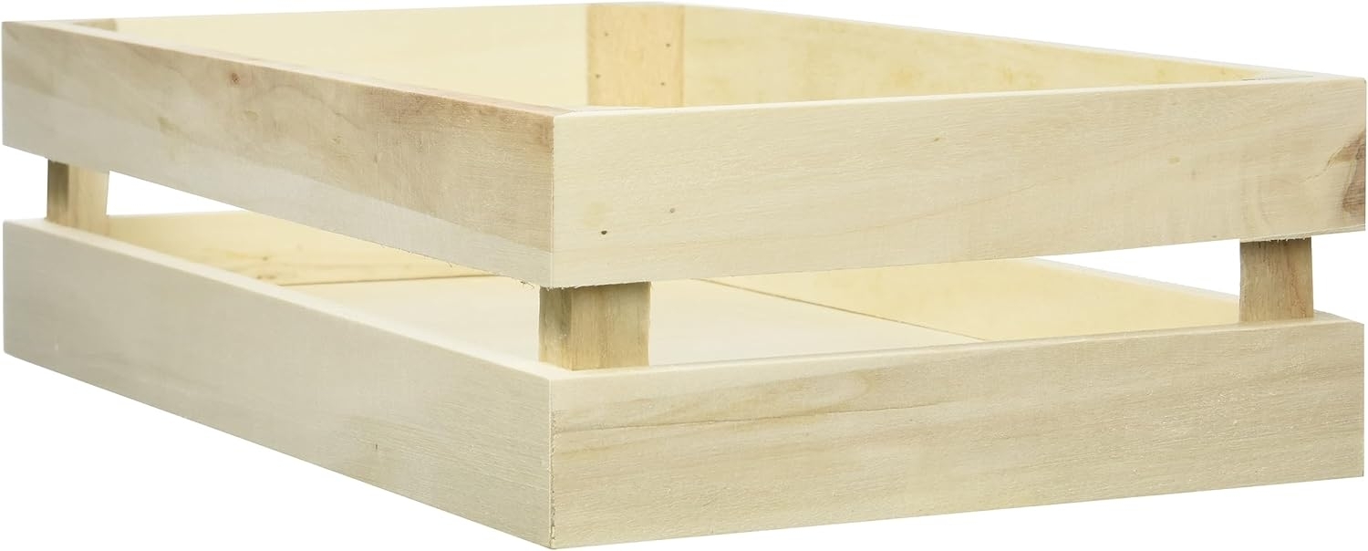 Holzkiste Latten-Optik, FSC Mix Credit, 30,5x16,7x7,6cm, + 2 Wandhaken Bild 1