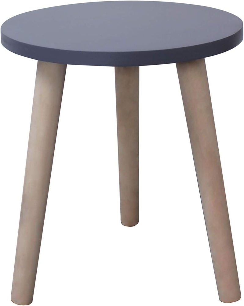 Rebecca Mobili moderner Couchtisch, Beistelltisch in Grau, Paulownienholz MDF, Schlafzimmer Wohnzimmer – Maße: 39 x 34 x 34 cm (HxLxB) – Art. RE6120 Bild 1