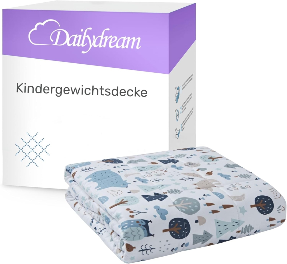 Dailydream Gewichtsdecke Kinder Therapie-Bettdecke aus Baumwolle, 2,3Kg, 90x120cm, Motiv ABC Bild 1