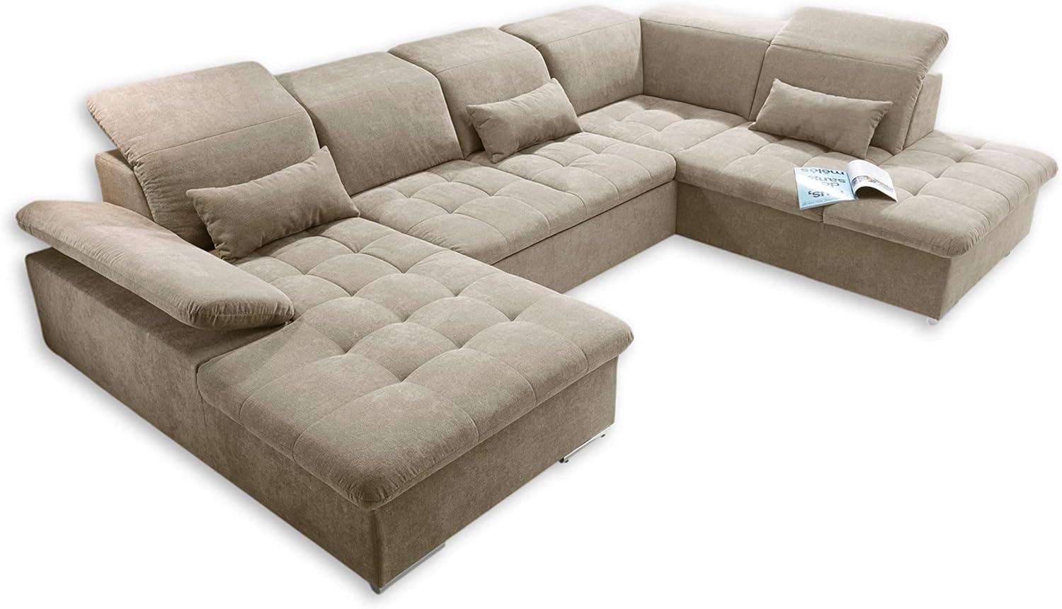 Wohnlandschaft Wayne von ED Exciting Design – Hochwertige Couchlandschaft in U-Form mit Schlaffunktion, Bettkasten und moderner Farbauswahl. Hochwertiges Material Uran für Langlebigkeit und Komfort Bild 1