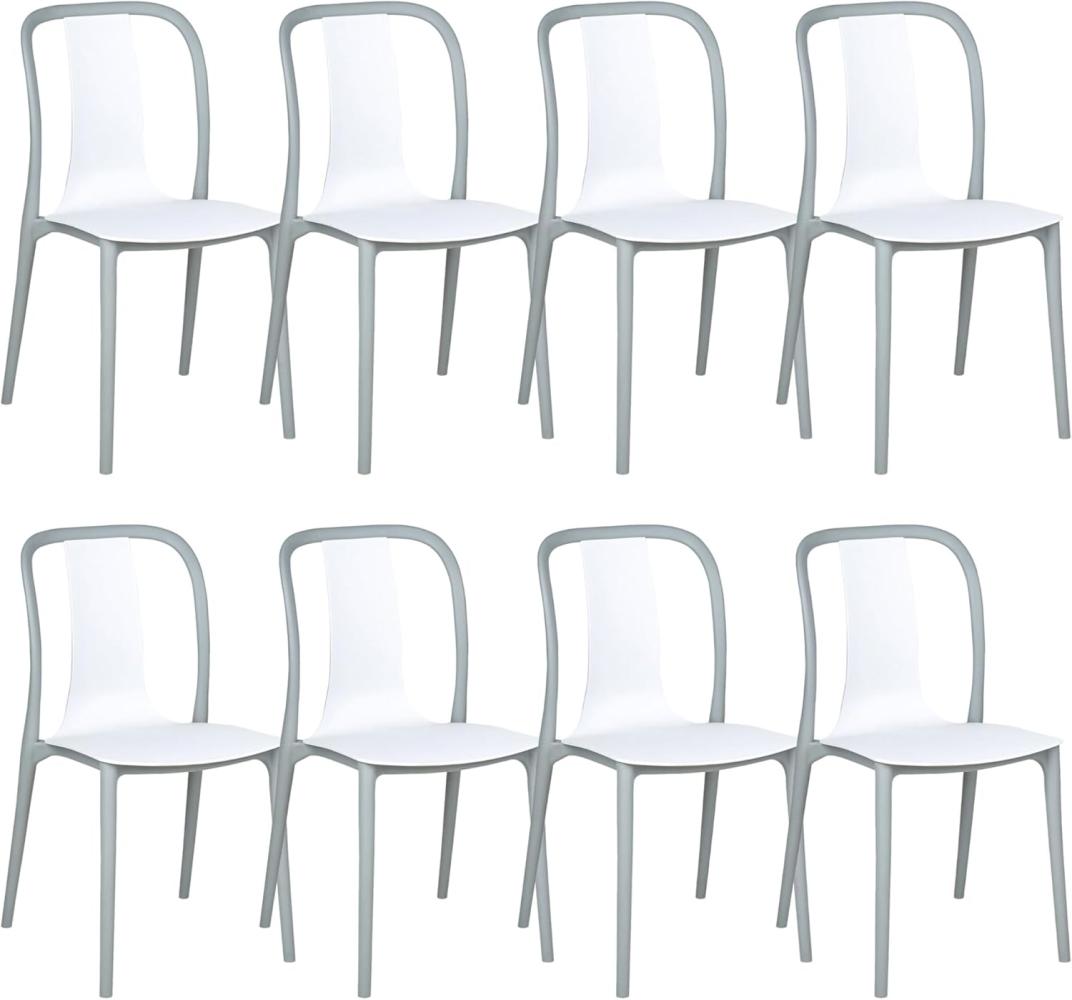 Gartenstuhl 8er Set SPEZIA Weiß Bild 1