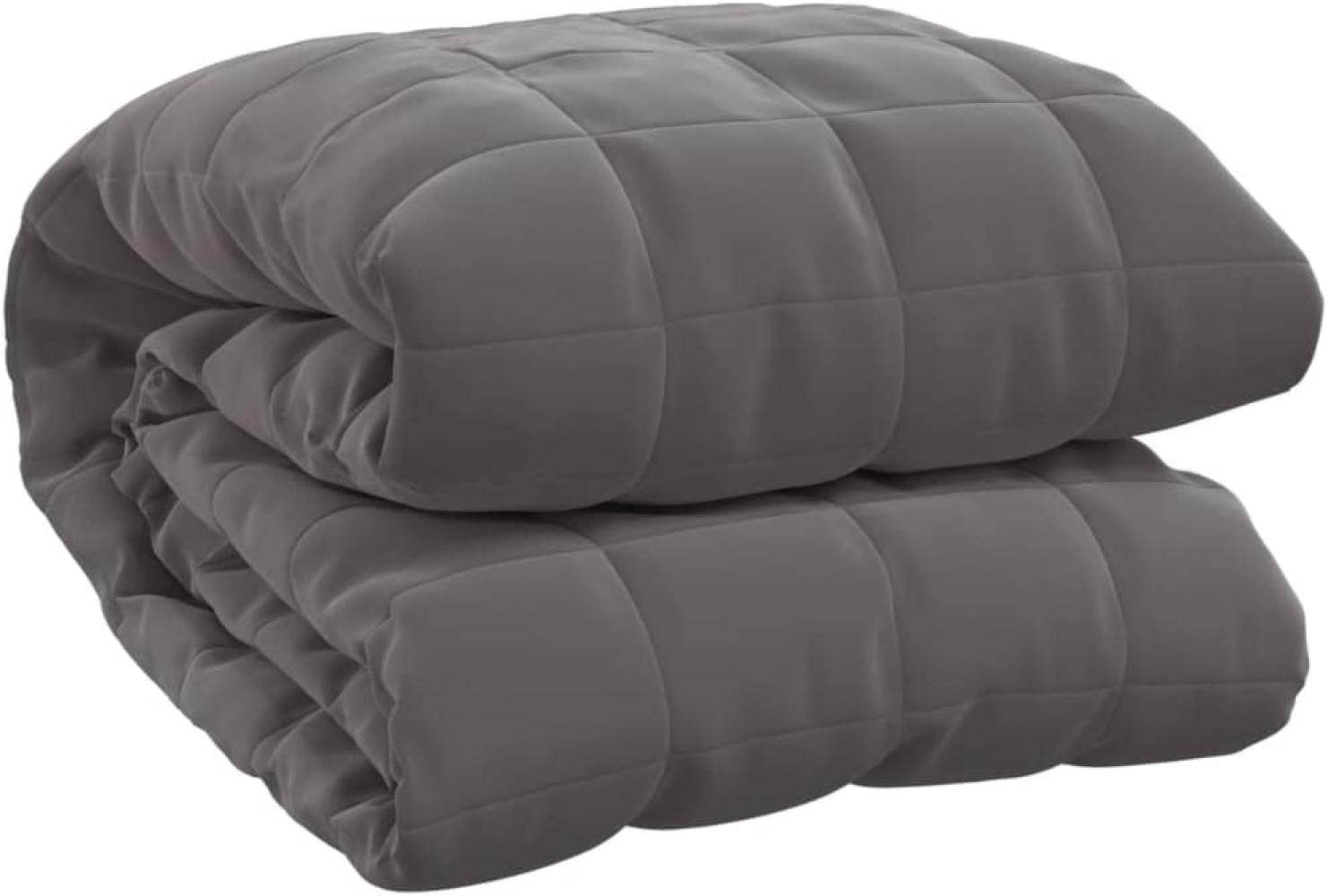 vidaXL Gewichtsdecke Stoff, 1x Gewichtsdecke, Dunkelgrau, 220x230 cm, Stoff, 15 kg Bild 1