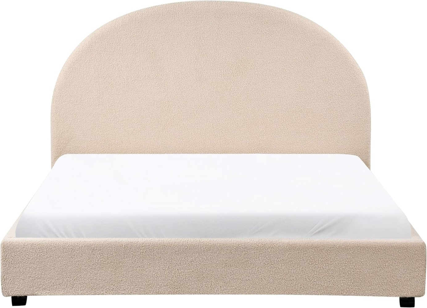 Bett mit Lattenrost Bouclé VAUCLUSE 140 x 200 cm Beige Bild 1