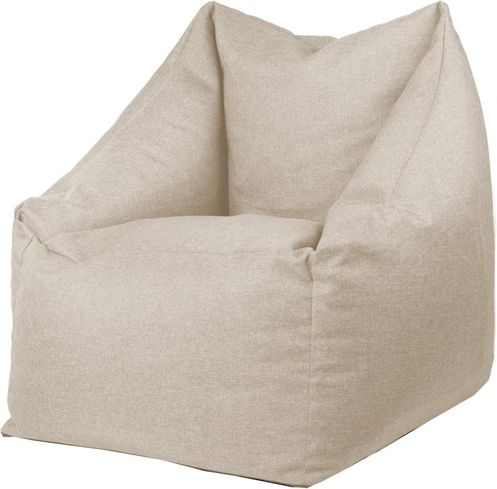 chilly pilley Mini Sitzsack Sessel Bodenkissen für Kinder Sitzkissen Gartenkissen mit Rückenlehne (Creme) Bild 1