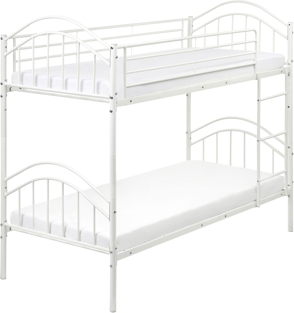 Hochbett Metall CHARTRES 90 x 200 cm Weiß Bild 1