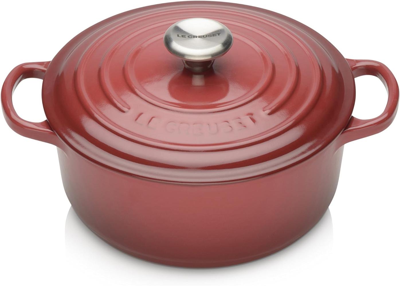 Le Creuset Signature Gusseisen-Bräter mit Deckel, Für alle Herdarten und Induktion geeignet, Rund, Burgundy, 24,0 cm, 4.2 Bild 1