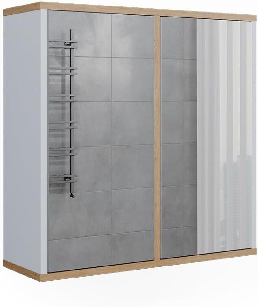 Vicco Badspiegelschrank Didi Weiß Eiche 60 x 60 cm mit 2 Türen Bild 1