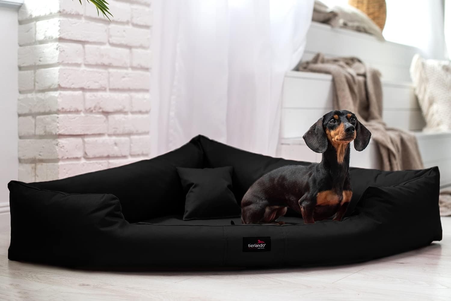 tierlando® Tierbett tierlando® TRIVIA, Orthopädisches Eckhundebett Polyester Hundebett Dr Bild 1