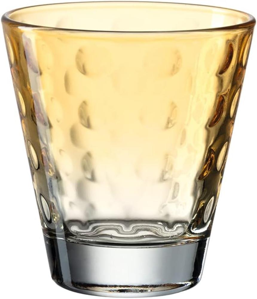 Leonardo Trinkglas Optic, Becher, Wasserglas, Kalk-Natron Glas, apricot, 215 ml, 025897 Bild 1