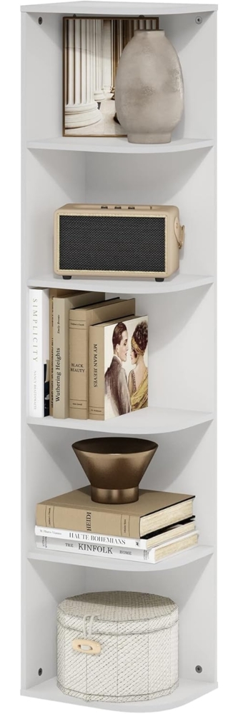 Furinno Pasir Bücherregal, 5 Etagen, offenes Regal, Weiß Bild 1