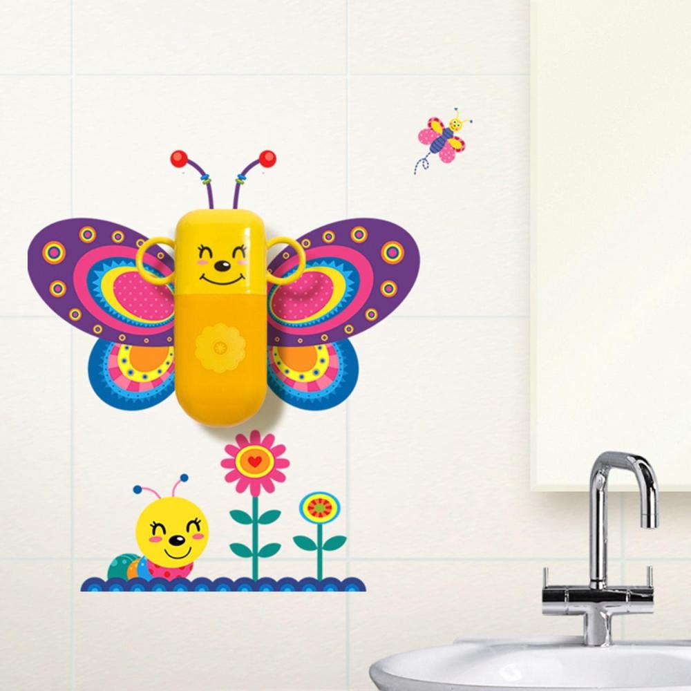 SuperStudio LO+ DEMODA hcn1758-87 - Zahnputzset mit Wandsticker Butterfly, bunt Bild 1