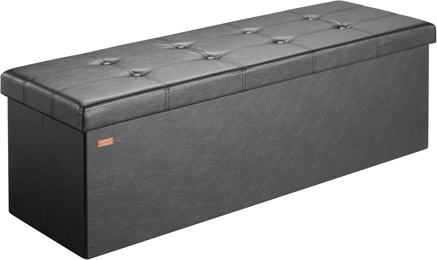 Casaria Sitztruhe mit Stauraum 115 x 40 x 40 cm Faltbar 130 L Gepolstert Deckel Kunstleder Wohnzimmer Schlafzimmer Sitzhocker Sitzbank Aufbewahrungsbox Schwarz Bild 1