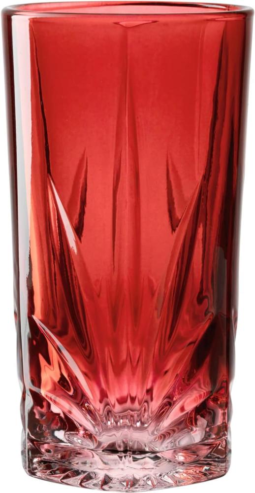 Leonardo Trinkglas Capri, Wasserglas, Saftglas, Kalk-Natron Glas, Rot, 530 ml, 022365 Bild 1