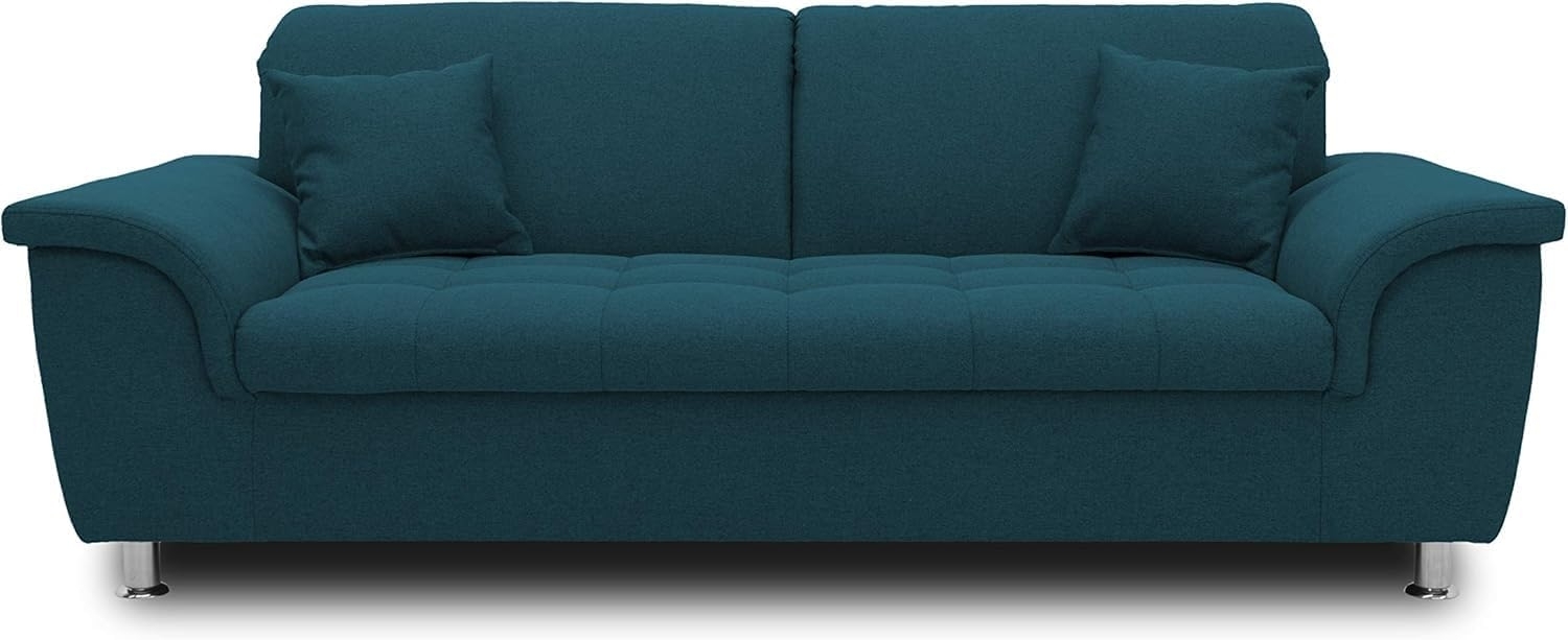 DOMO Collection Sofa Franzi, Sitzer Couch, 2,5er Garnitur mit Nackenfunktion, Polstergarnitur, türkis, 210 x 105 x 81 cm Bild 1