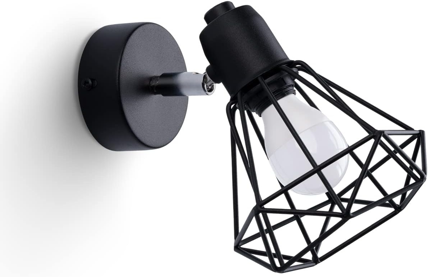 SOLLUX SL. 1105 Wandleuchte ARTEMIS 1XE14 40W Stahl schwarz L:18cm B:15cm H:18cm dimmbar Bild 1