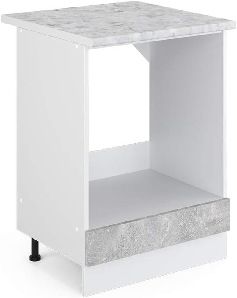 Vicco Küchenschrank R-Line Hängeschrank Unterschrank Küchenzeile Küchenunterschrank Arbeitsplatte, Möbel verfügbar in anthrazit und weiß (Beton mit Arbeitsplatte, Herdumbauschrank 60 cm) Bild 1