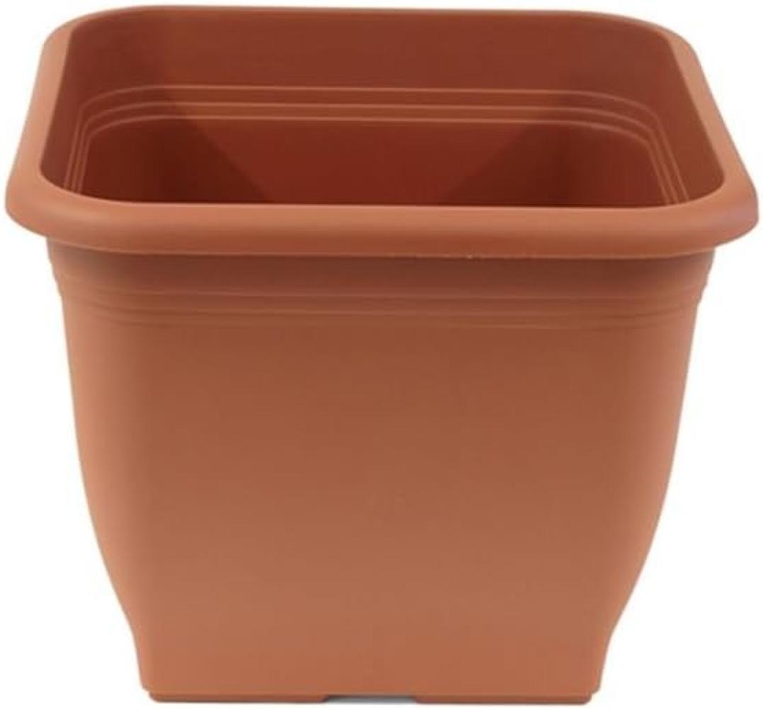 greemotion Pflanzkübel Pia Terrakotta - Blumentopf 19x19cm - 3L Blumenkübel eckig - Übertopf UV-beständiger Kunststoff - Pflanztopf frostsicher - Pflanzgefäß mit Bodenlöchern - Pflanzen-Zubehör Bild 1