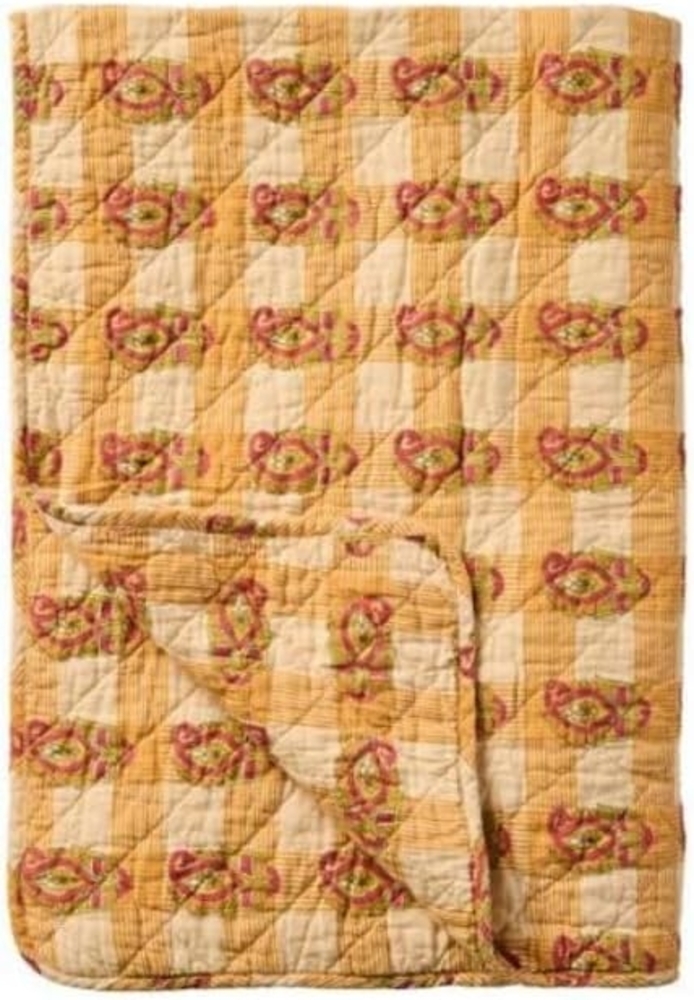 Ib Laursen Decke Quilt Tagesdecke Überwurf 180x130cm Orange Rot Muster 07920-00 Bild 1