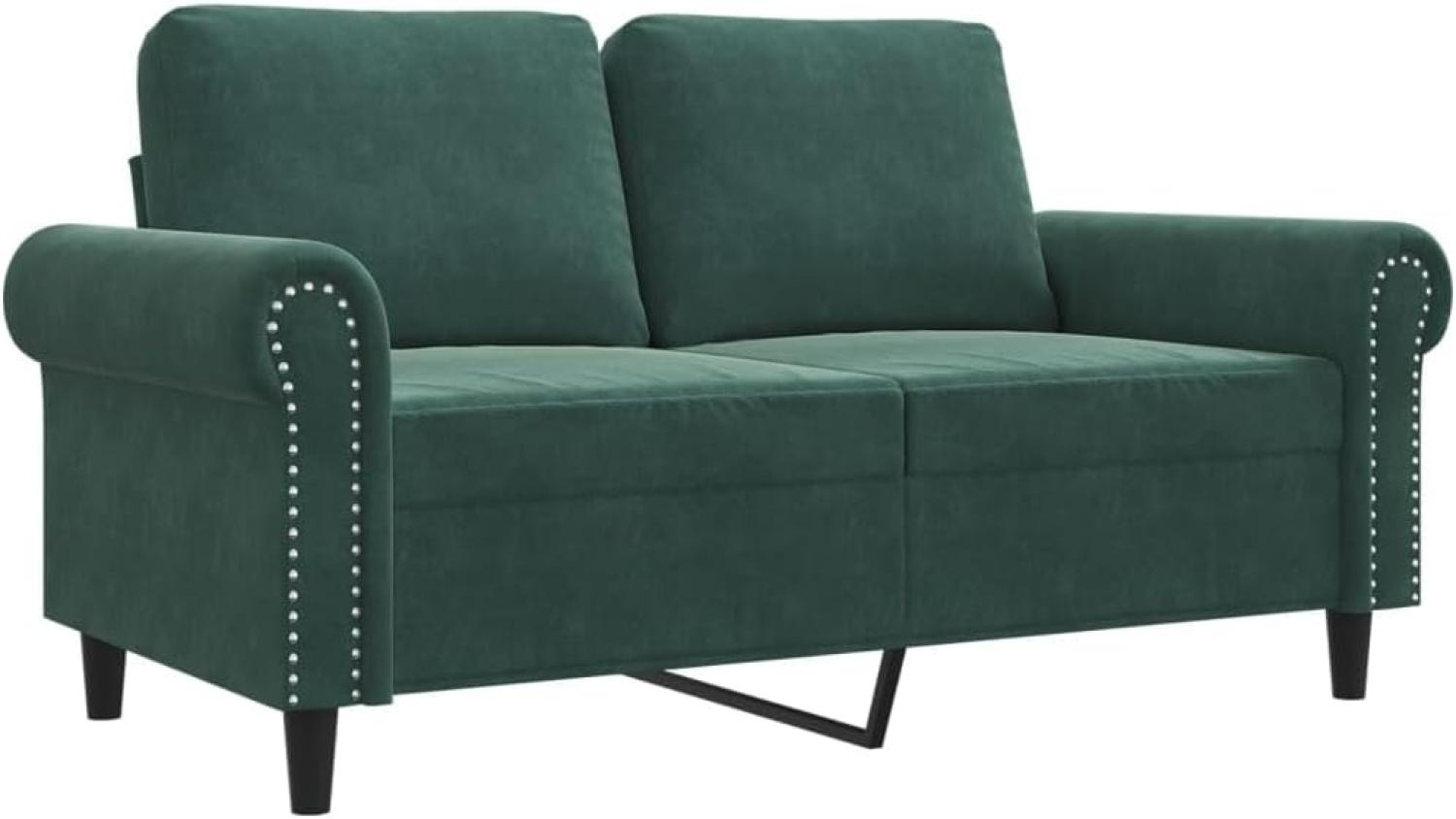 vidaXL 2-Sitzer-Sofa Dunkelgrün 120 cm Samt Bild 1