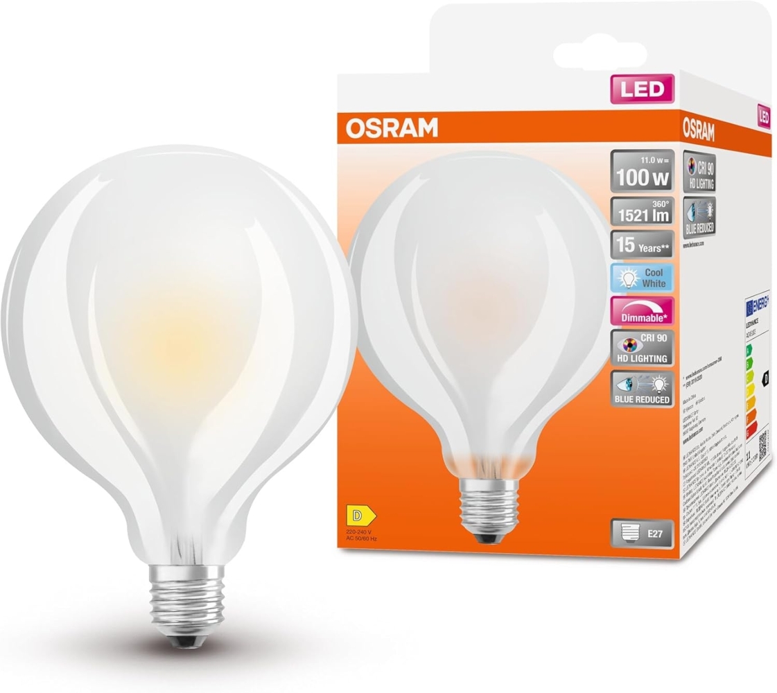 Osram LED-Lampe Comfort Globe G95 11W/940 (100W) Frosted Dimmable E27 Bild 1