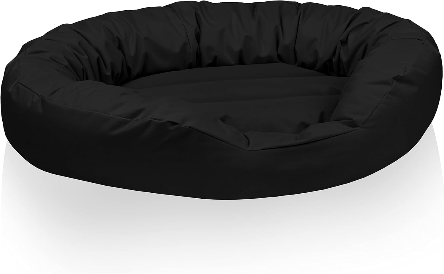 BedDog® Hundebett SUNNY 4in1 oder einfarbig, großes Hundekörbchen aus Cordura, waschbares Hundebett mit Rand, Hundekissen oval-rund, L-XXXL 3XL, BLACK (schwarz) Bild 1