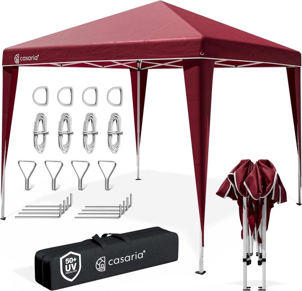 Deuba Pavillon Capri 3x3 m wasserdicht Pop-Up inklusive Tasche UV-Schutz 50 plus Faltpavillon Gartenzelt Partyzelt rot Farbauswahl 100387 Polyester Bild 1