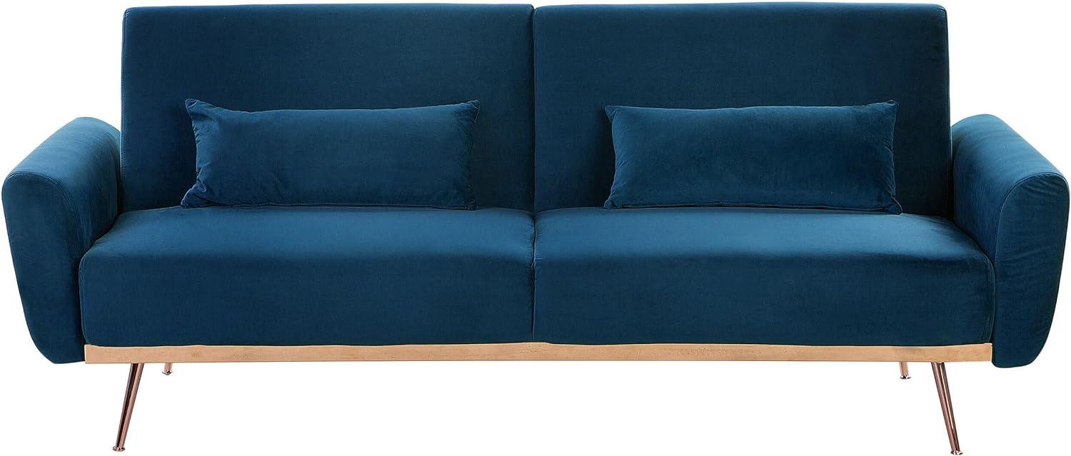 3 Sitzer Sofa EINA Marineblau Samtstoff Bild 1