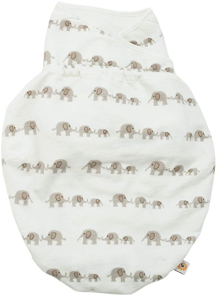 Ergobaby Pucksack Baby 0-3 Monate Baumwolle, Elephant Puck BabysSchlafsack Ganzjahres Pucktuch Swaddler Bild 1