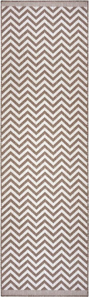 In- & Outdoor Wendeteppich Palma Beige Creme - 80x350x0,5cm Bild 1