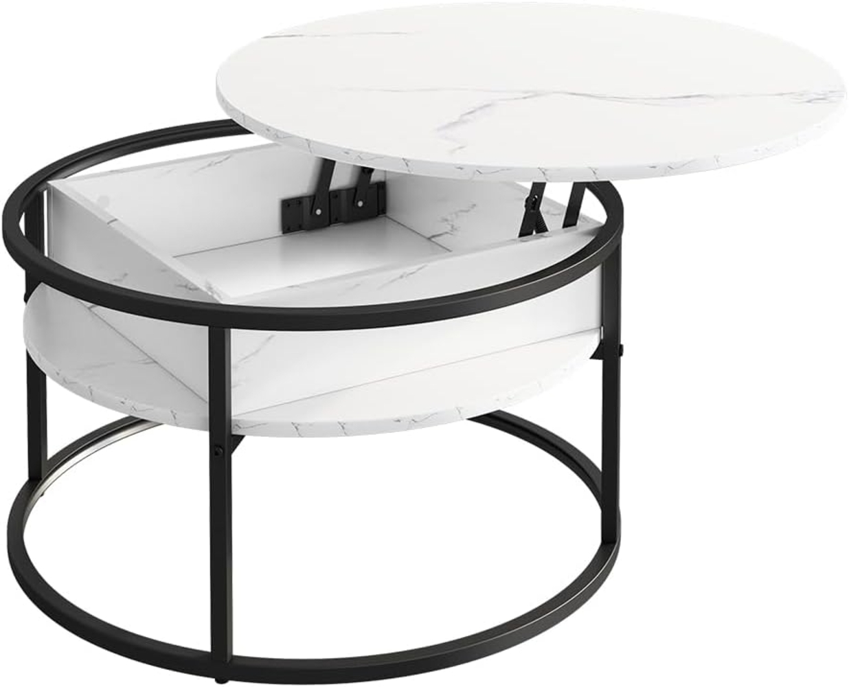 Couchtisch Marlo Marmor Weiß 77 x 77 cm Vicco Bild 1