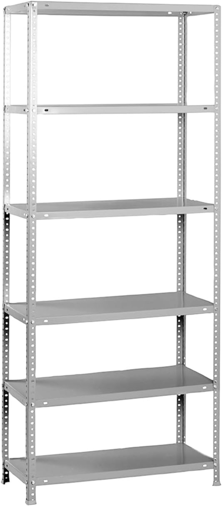 Simonrack Schwerlastregal, Lagerregal, 200 x 80 x 50 Metallregal, Kellerregal, Biegestelle 100 kg, 6 Fachböden, Grau - Comfort Bild 1