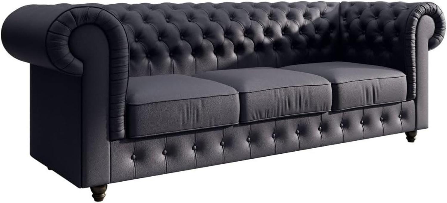 Chesterfield Sofa Hermine (Kunstleder) Anthrazit Bild 1