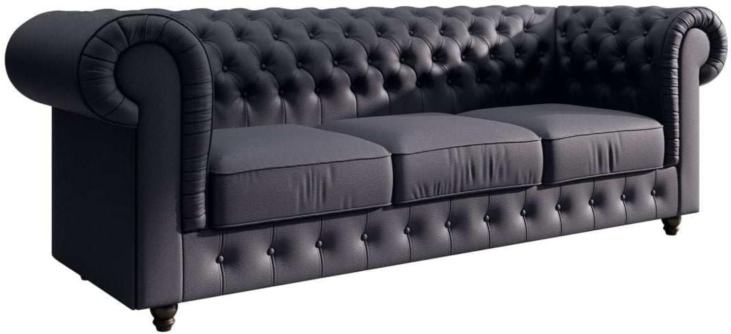 Chesterfield Sofa Hermine (Kunstleder) Anthrazit Bild 1