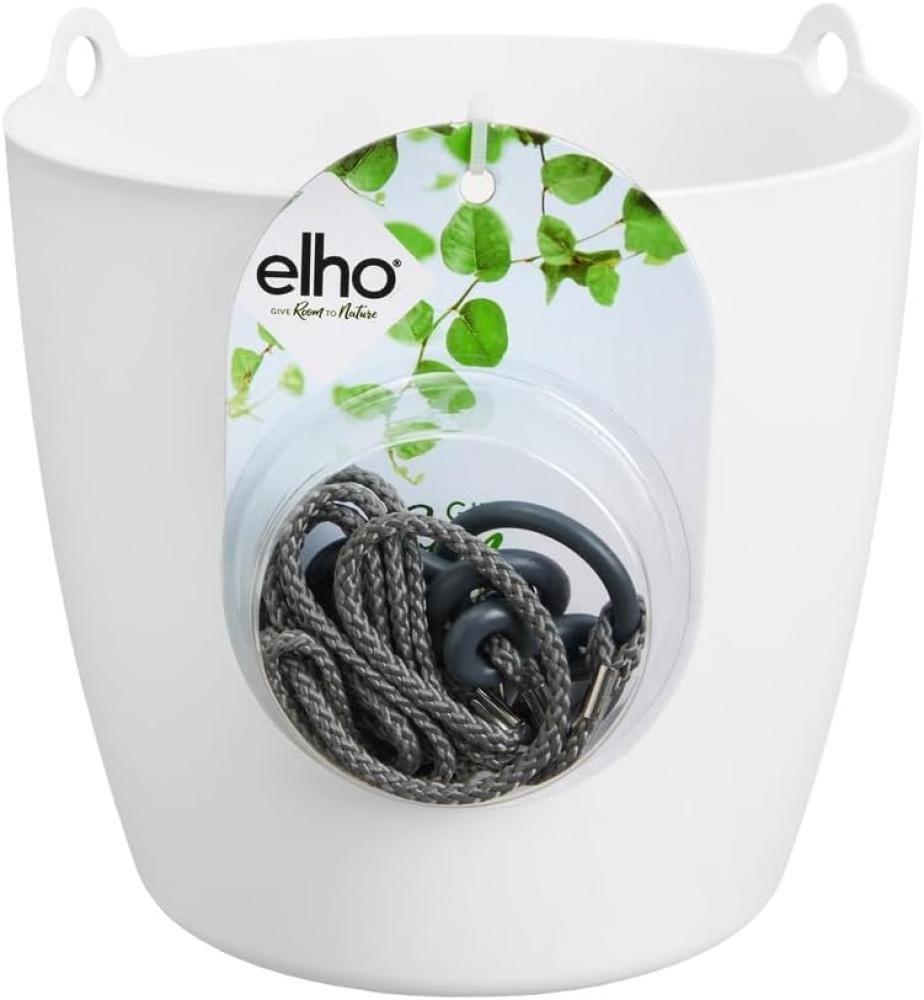 elho Brussels Hängeampel 18 - Blumentopf Hängend - Pflanzentopf für Innen - 100% recyceltem Plastik - Ø 18. 3 x H 18. 0 cm - Weiß/Weiss Bild 1