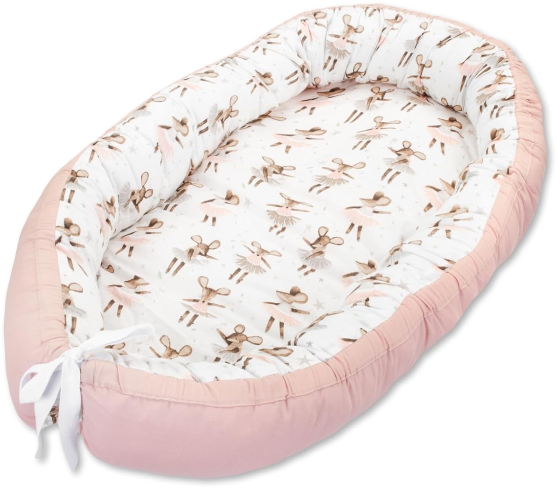 LULANDO Babynest, multifunktionales Kuschelnest für Babys und Säuglinge, Nestchen, Reisebett, 100% Baumwolle, antiallergisch, Standard 100 von Oeko-Tex, hergestellt in der EU, Maße: 80 x 45 x 15 cm Bild 1