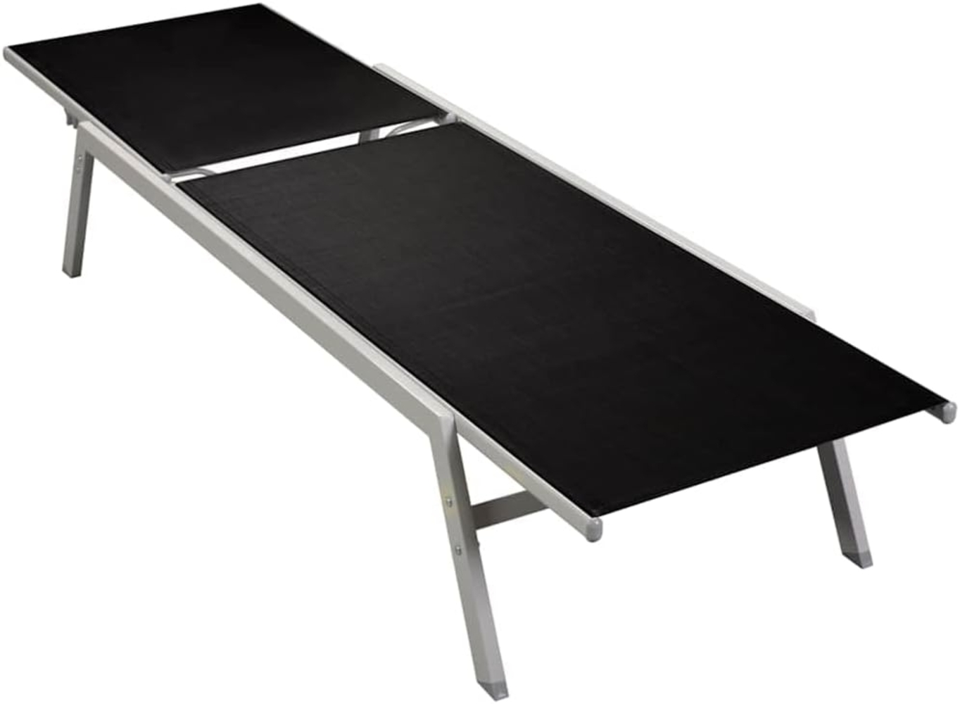 vidaXL Sonnenliege Stahl und Textilene Schwarz 48011 Bild 1