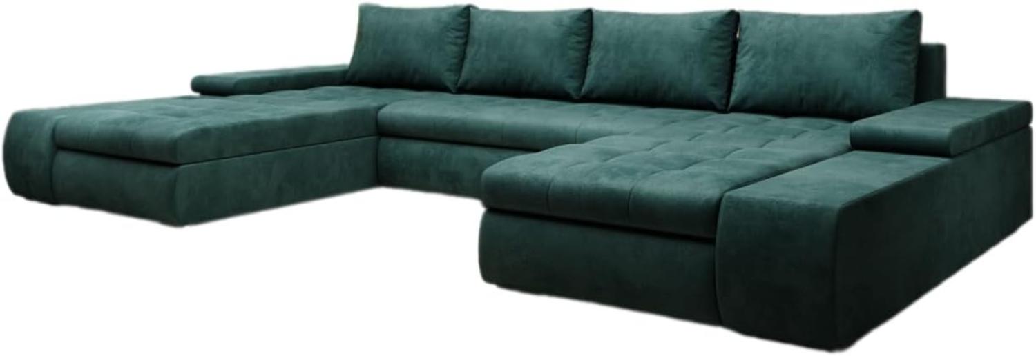 Designer Sofa Martino mit Schlaffunktion Samt Grün Bild 1