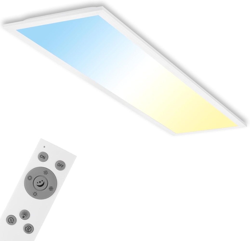 Di-Ka LED Deckenleuchte Piatto Deckenlampe Ultraflach 100x25 cm Weiß CCT-LED 24W Bild 1