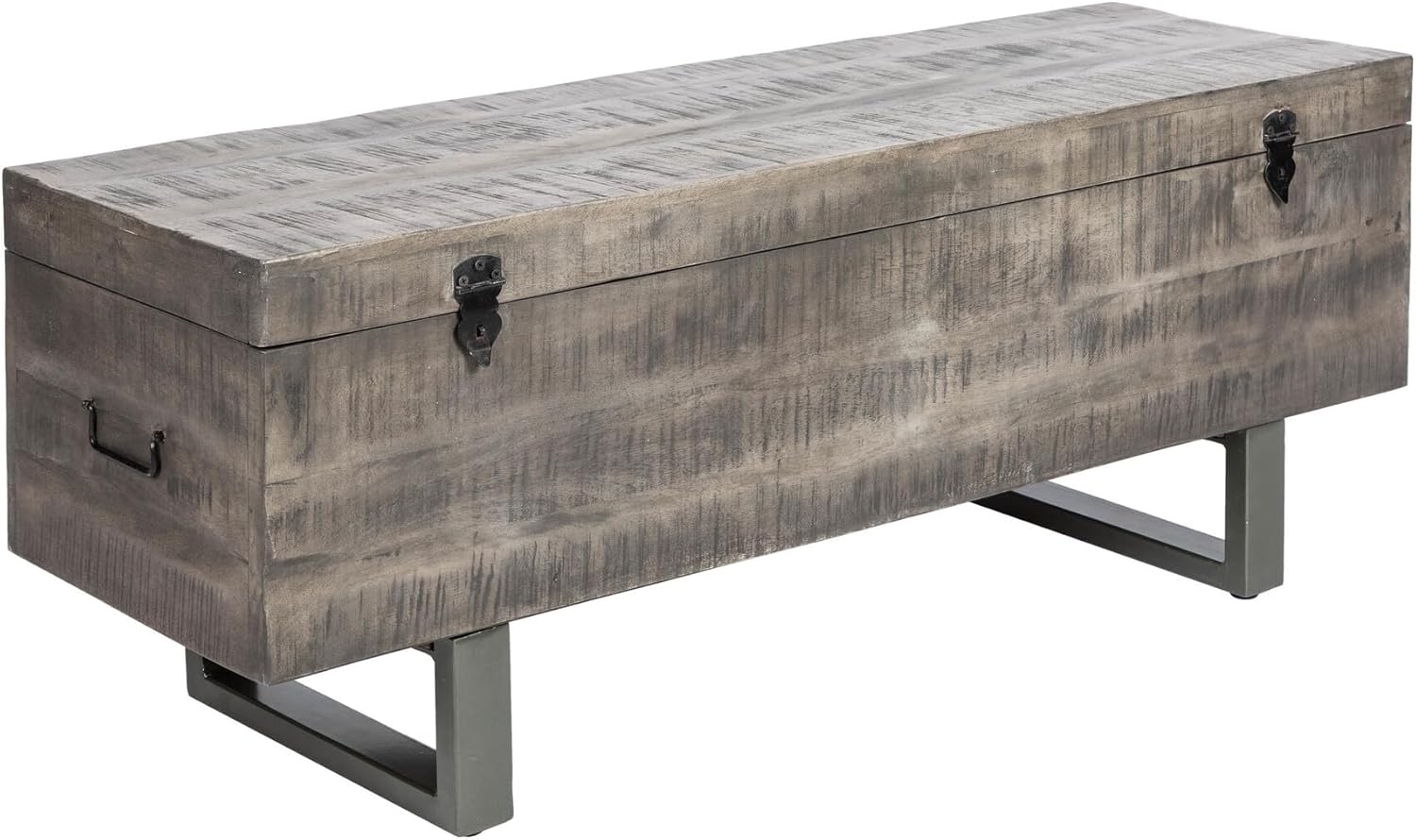 riess-ambiente Couchtisch FACTORY LOFT 115cm grau, Truhe · Sitzbank · Massivholz · Metall · mit Fach · Industrial Bild 1