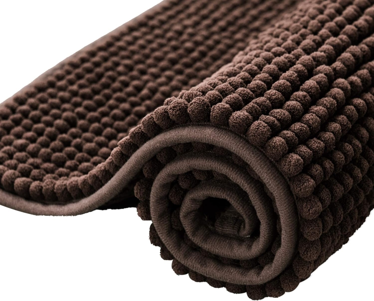 subrtex Badematte rutschfest Badezimmerteppich aus Chenille Saugfähig Badteppich weich Wasserabsorbierende Badvorleger für Badezimmer,Maschinenwaschbar(40 x 60 cm, Schokolade) Bild 1